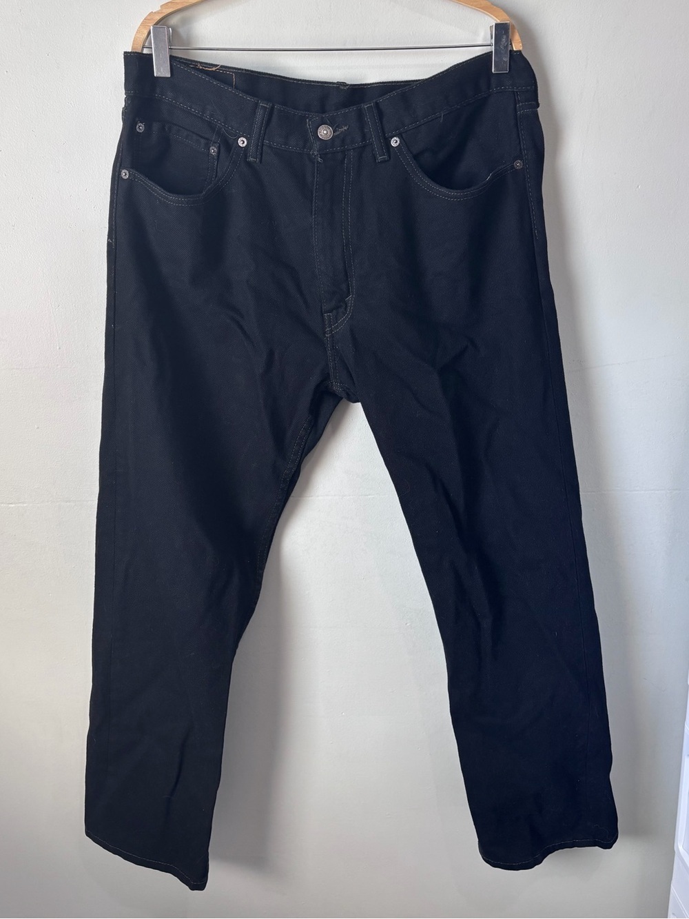 Levi's 505 Regular Fit Black Denim Jeans - W36 L29